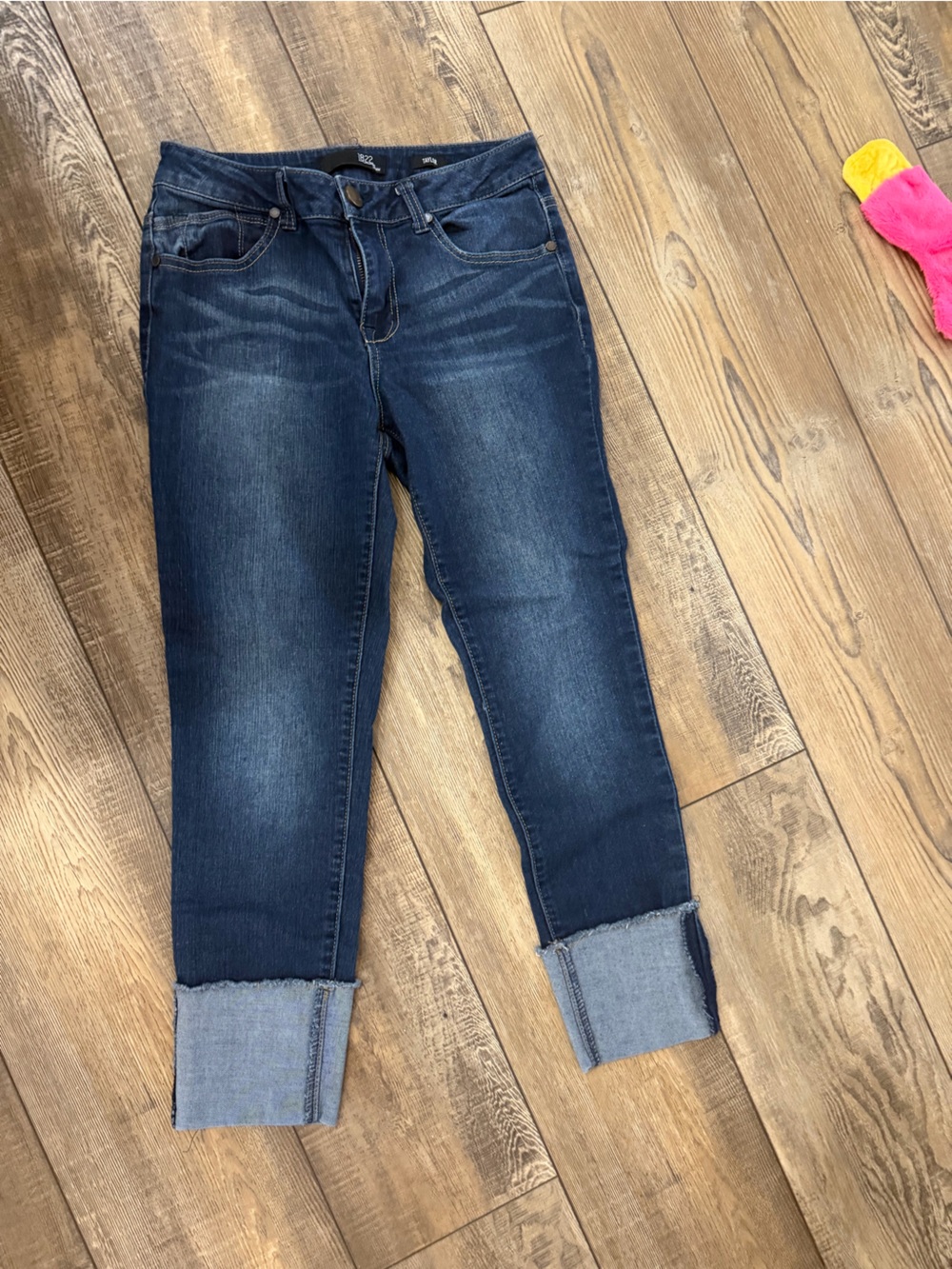 Taylor Dark Blue Ankle Cuffed Jeans